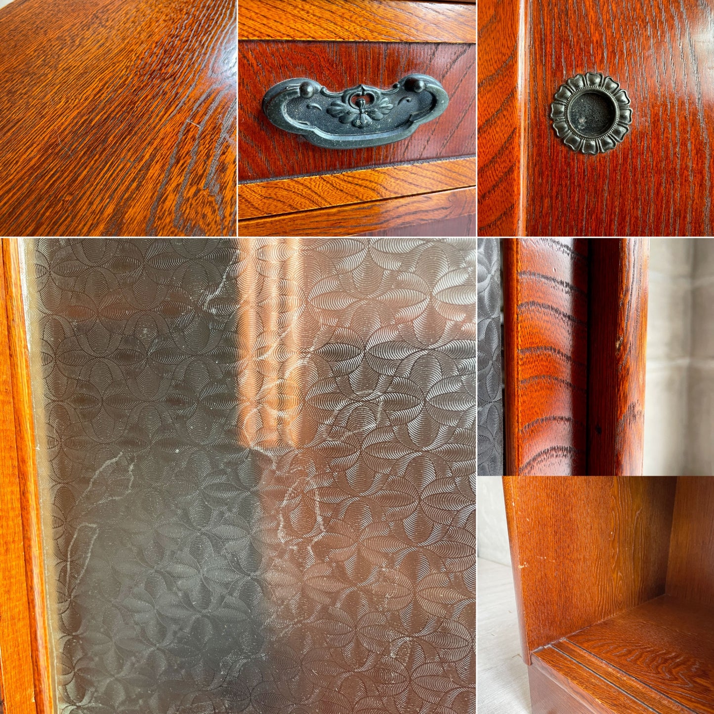 ジャパンビンテージ Japan Vintage 茶箪笥 食器棚 ガラス戸 抽斗 欅材 レトロ 古家具 和家具 ♪