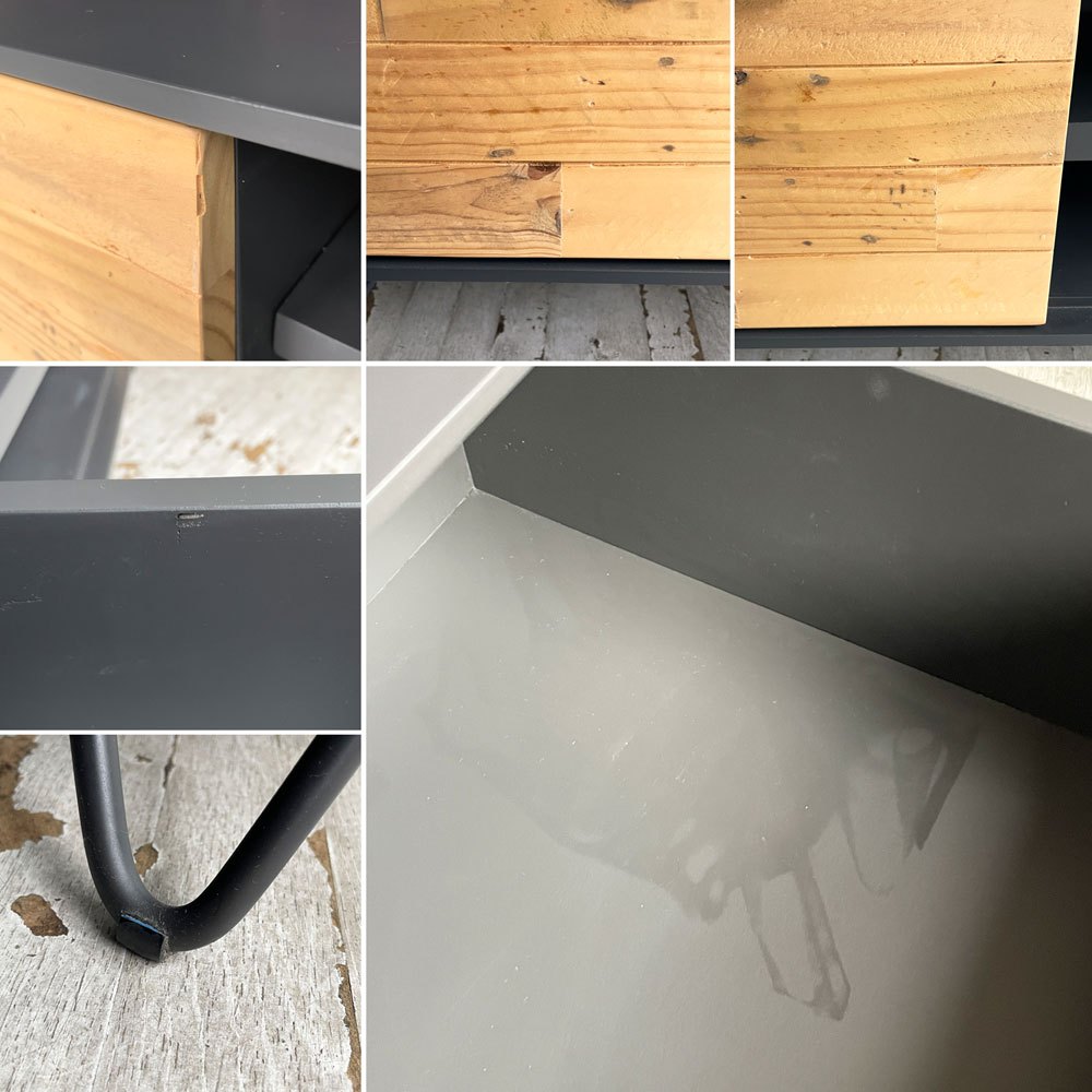 リビングハウス LIVING HOUSE. オッタシリーズ OTTA TVボード W150cm ローボード スチールレッグ 再生パイン無垢材 ナチュラルデザイン ♪