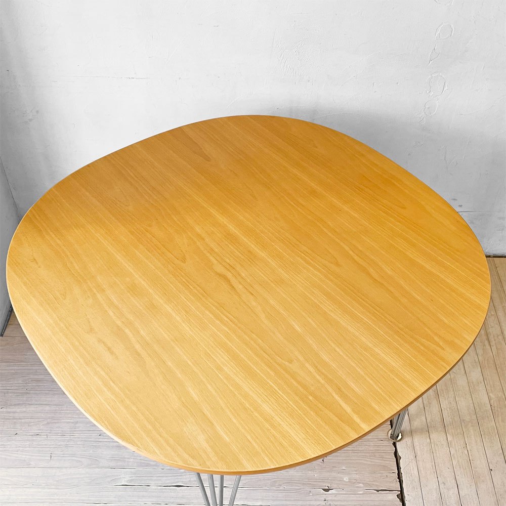 フリッツハンセン Fritz Hansen Bテーブル スーパー円テーブル ダイニングテーブル ビーチ材 ピート・ハイン ブルーノ・マットソン アルネ・ヤコブセン デンマーク 北欧家具 廃番希少 ★