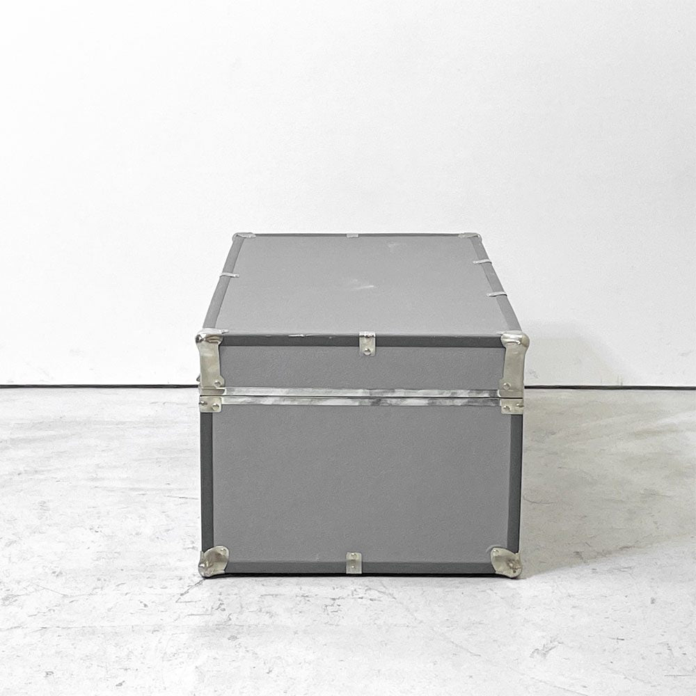 スワード トランク Seward Trunk トランクボックス ビニールレザー グレー系 鍵付き 収納 アメリカ ●