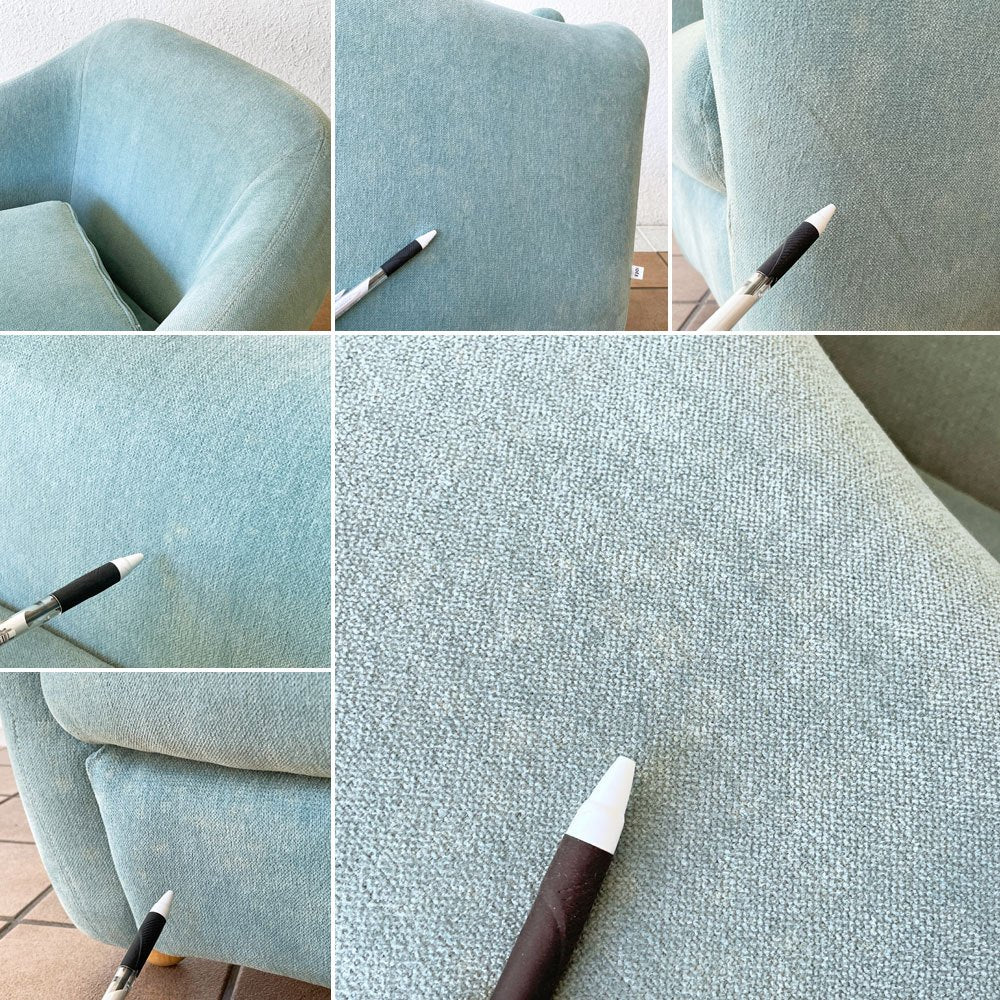 イデー IDEE ミニミラーアームチェア MINI MILLER ARM CHAIR パーソナルチェア シングルソファ ファブリック ブルーグレー ◇