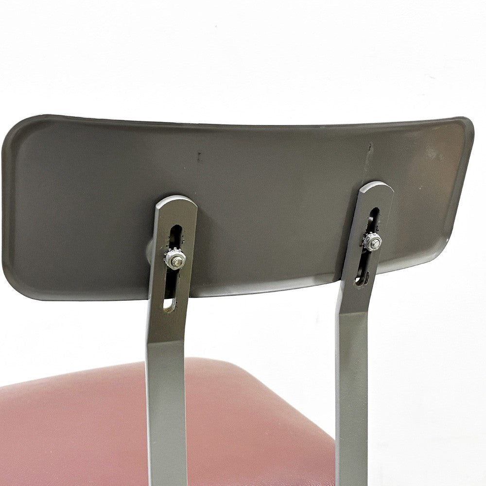 リオン LYON ファクトリー チェア FACTORY CHAIR グレー バックレスト クッション PVCレザー キャスター パシフィックファニチャーサービス P.F.S取扱 廃番 ●