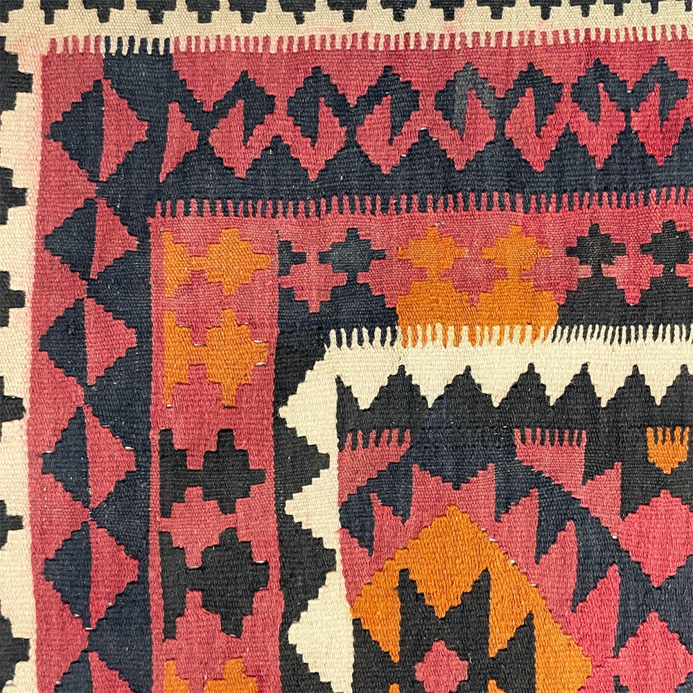 オールドキリム ラグマット 244×151cm トライバル ジオメトリックパターン 幾何学模様 アフガニスタン ●