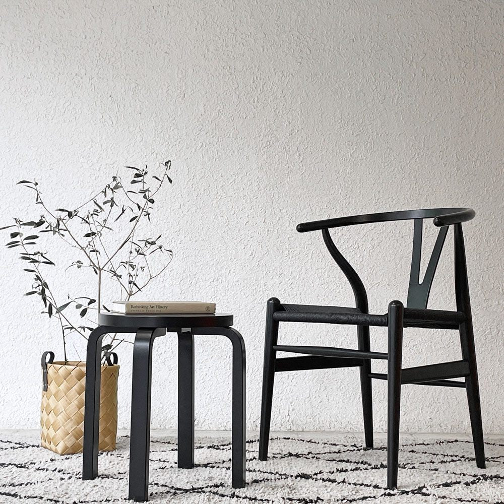 アルテック artek スツール60 E60 オールブラック ラッカー 4本足 アルヴァ・アアルト フィンランド 北欧家具 ◇