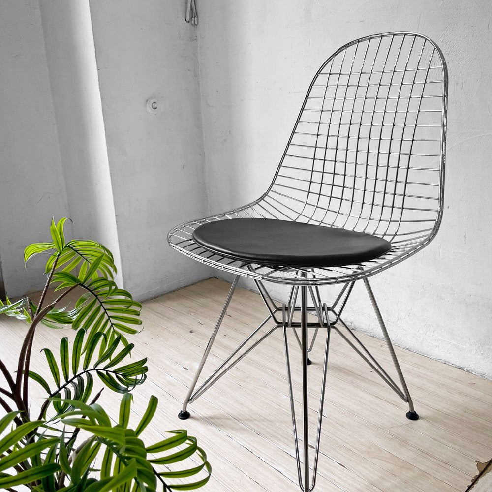 ハーマンミラー Herman Miller DKR ワイヤーチェア Eames Wire Chair エッフェルベース シートパッド付 C&R イームズ ミッドセンチュリー  ★