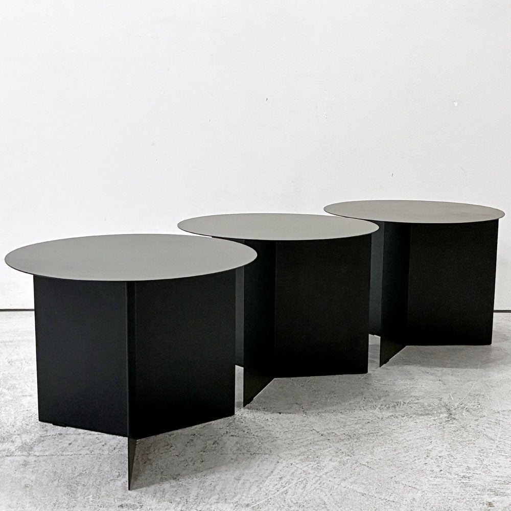ヘイ HAY スリットテーブル SLIT TABLE XL サイドテーブル ローテーブル ラウンド Φ45cm スチール ブラック 北欧 デンマーク モダン B ●