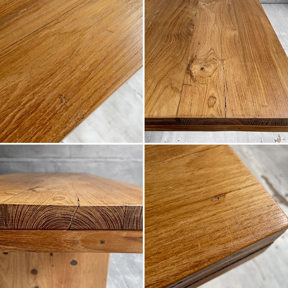 ダブルティー WTW リサイクルチーク チーク古材 コーヒーテーブル ローテーブル W120cm 西海岸テイスト 廃番 ♪