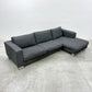 ボーコンセプト BoConcept I.D.V. カウチ ソファ セット ワンアーム 2P + シェーズロング リネン風ネイビー系ミックス色生地 背座カバーリング仕様 W265cm デンマーク 北欧家具 〓