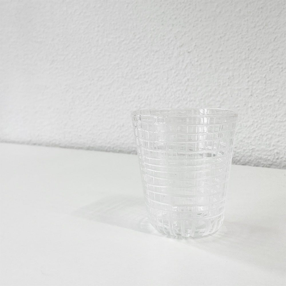【9B】辻和美 Kazumi Tsuji 普通のコップ ミゾレ グラス ガラスタンブラー Φ8×9.5cm ファクトリーズーマー factory zoomer 現代作家 ◎