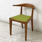 ウッドユーライクカンパニー WOOD YOU LIKE COMPANY アイチェア AI CHAIR アームチェア チェリー無垢材 ファブリック張替え済み ライトグリーン A ●