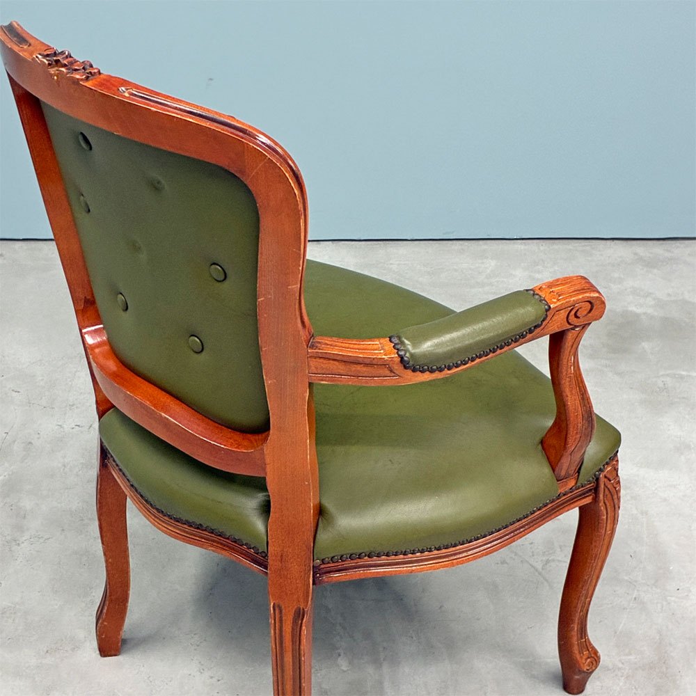ヨーロピアンクラシカルデザイン European classical design ロココ調 猫脚 アームチェア サロンチェア イタリア製 ◎