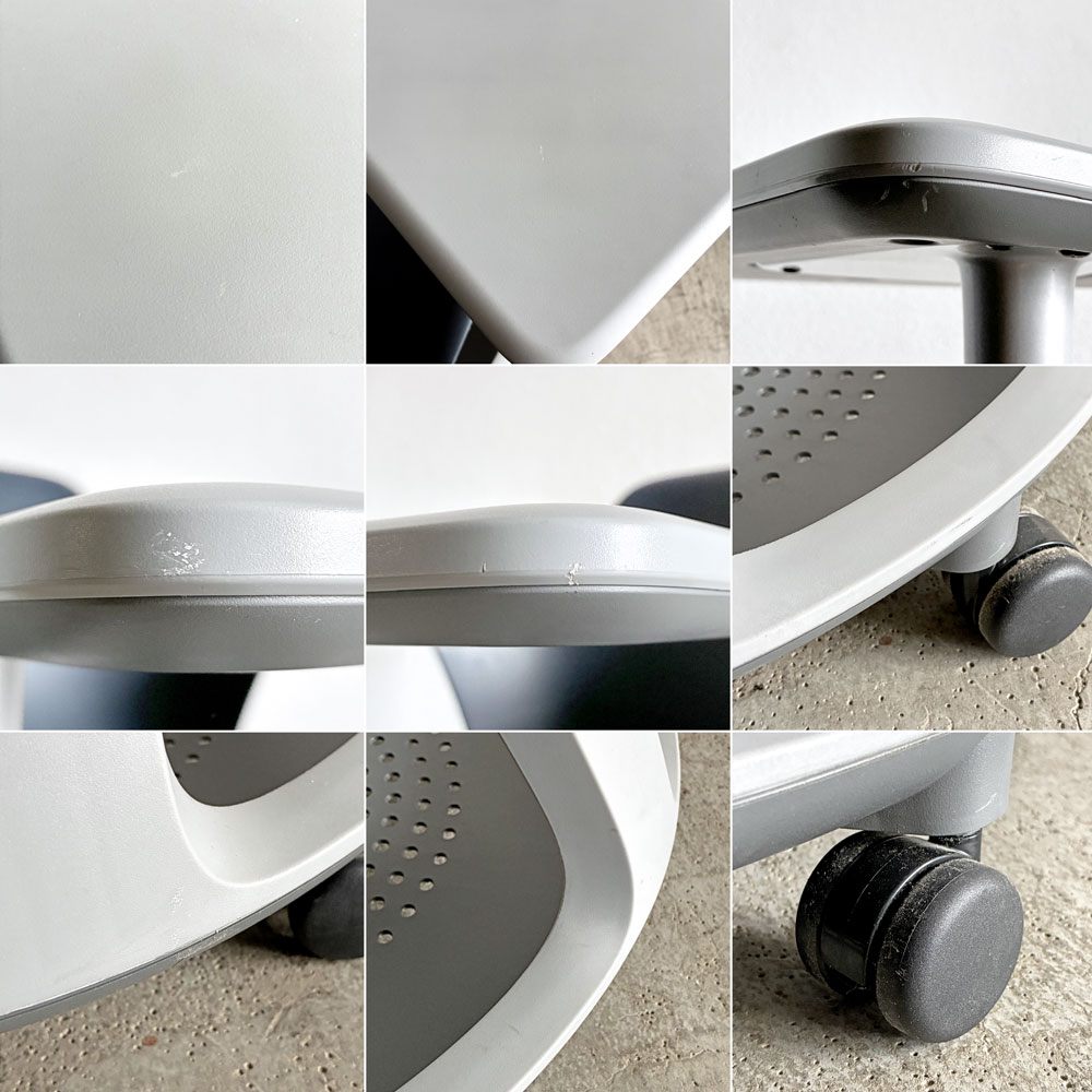 スチールケース Steelcase ノード node ミーティングチェア オフィスチェア ネイビー 可動式サイドテーブル＆キャスター付 A 〓