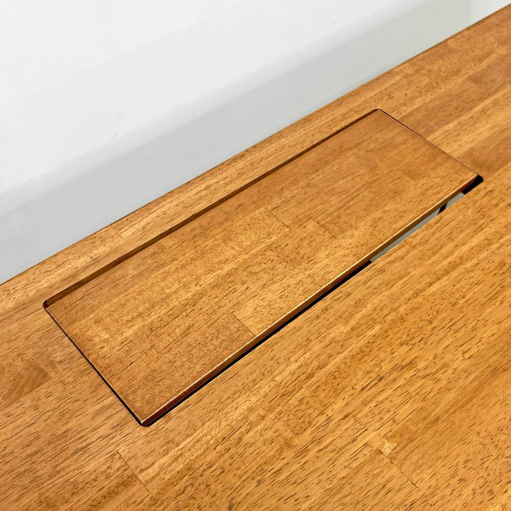 かなでもの KANADEMONO ザ・テーブル THE TABLE スタンディングデスク ラバーウッド材 ブラウン × ブラックスチール脚 W155xH104cm ●