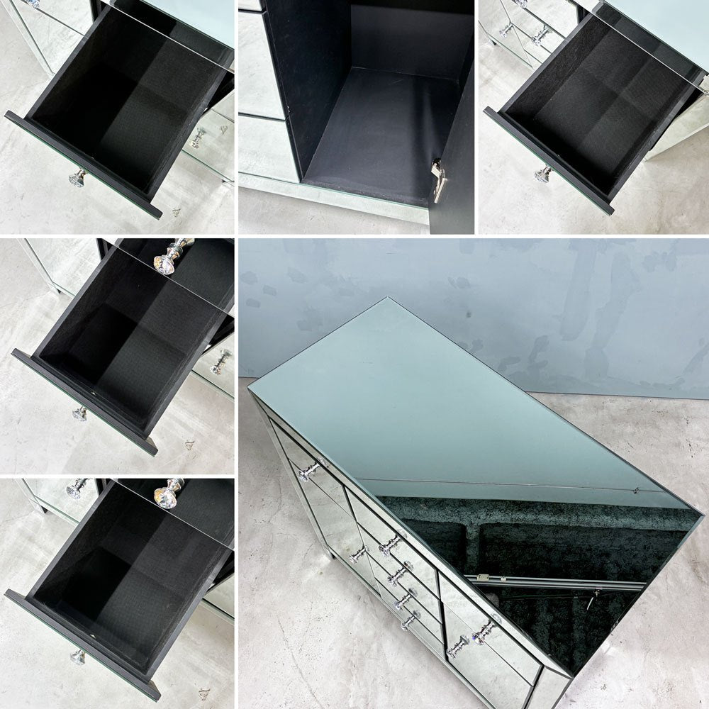 カレ KARE ラグジュアリー キャビネット サイドボード 2Doors 6Drawers ミラー張り ドイツ ◎