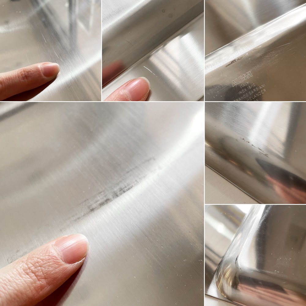 アレッシィ ALESSI プログラマ Programma 8 ステンレストレイ 37.5×22.5cm フランコ・サルジャーニ & エイヤ・ヘランダー イタリア 廃番 A ◎