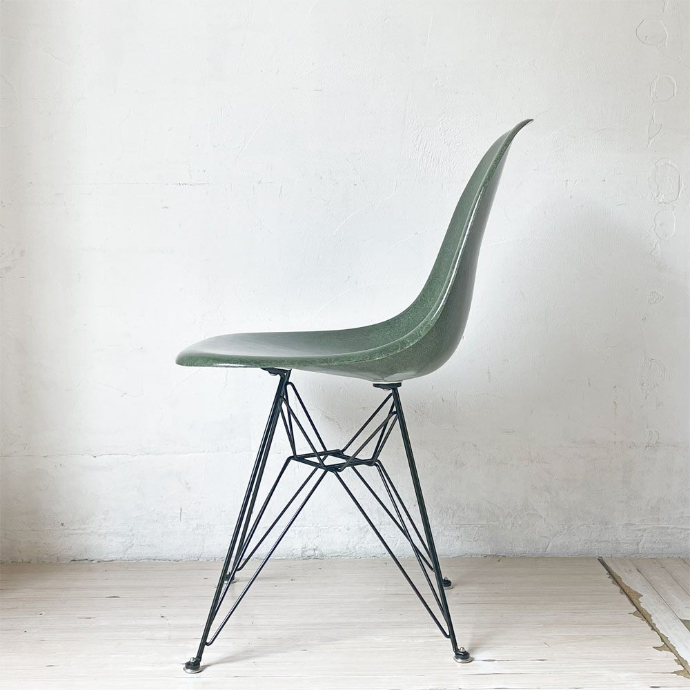 ハーマンミラー Herman Miller 2nd ビンテージ サイドシェルチェア FRP製 オリーブグリーン エッフェルベース C&R イームズ ミッドセンチュリー ★