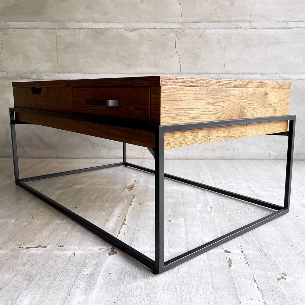 クラッシュゲート CRASH GATE イージーライフ Easy Life ロージー ROSY コーヒーテーブル ローテーブル リフトアップテーブル オーク材 スチール脚 定価¥71,500- ♪