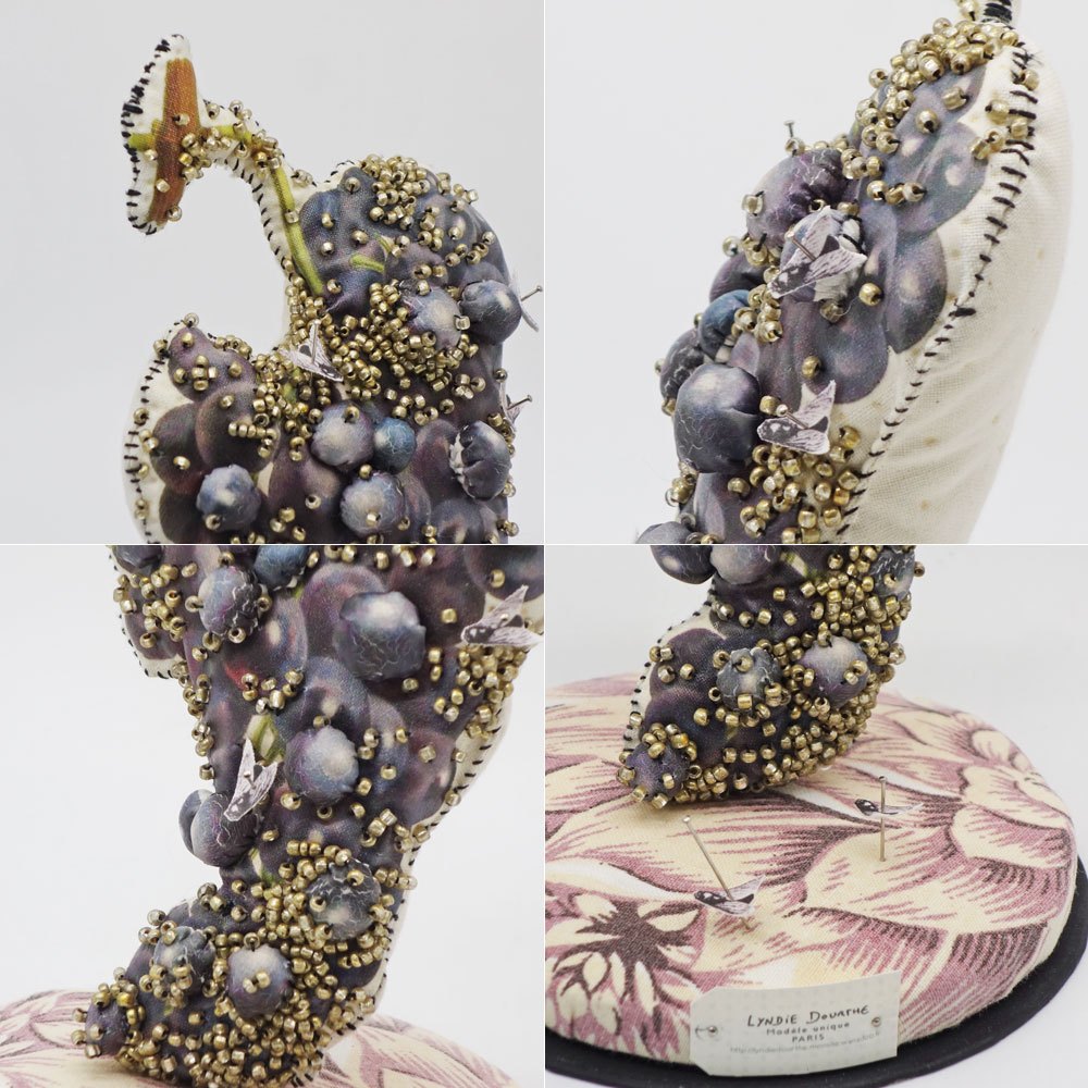 リンディ・ドゥルト Lyndie Dourthe ガラスドーム アートオブジェ ぶどう H20.5cm H.P.FRANCE取扱 ●