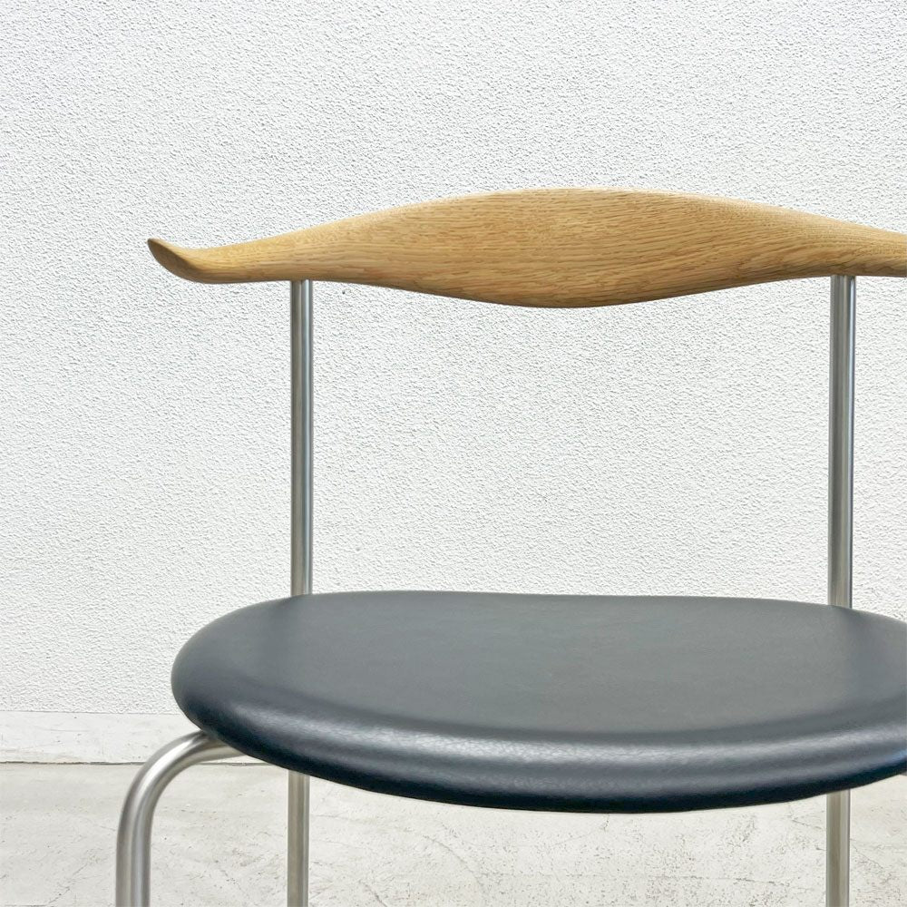 カールハンセン＆サン Carl Hansen & Son CH88P ダイニングチェア オーク材 本革 ハンス J. ウェグナー スチールレッグ デンマーク 北欧家具 美品  〓