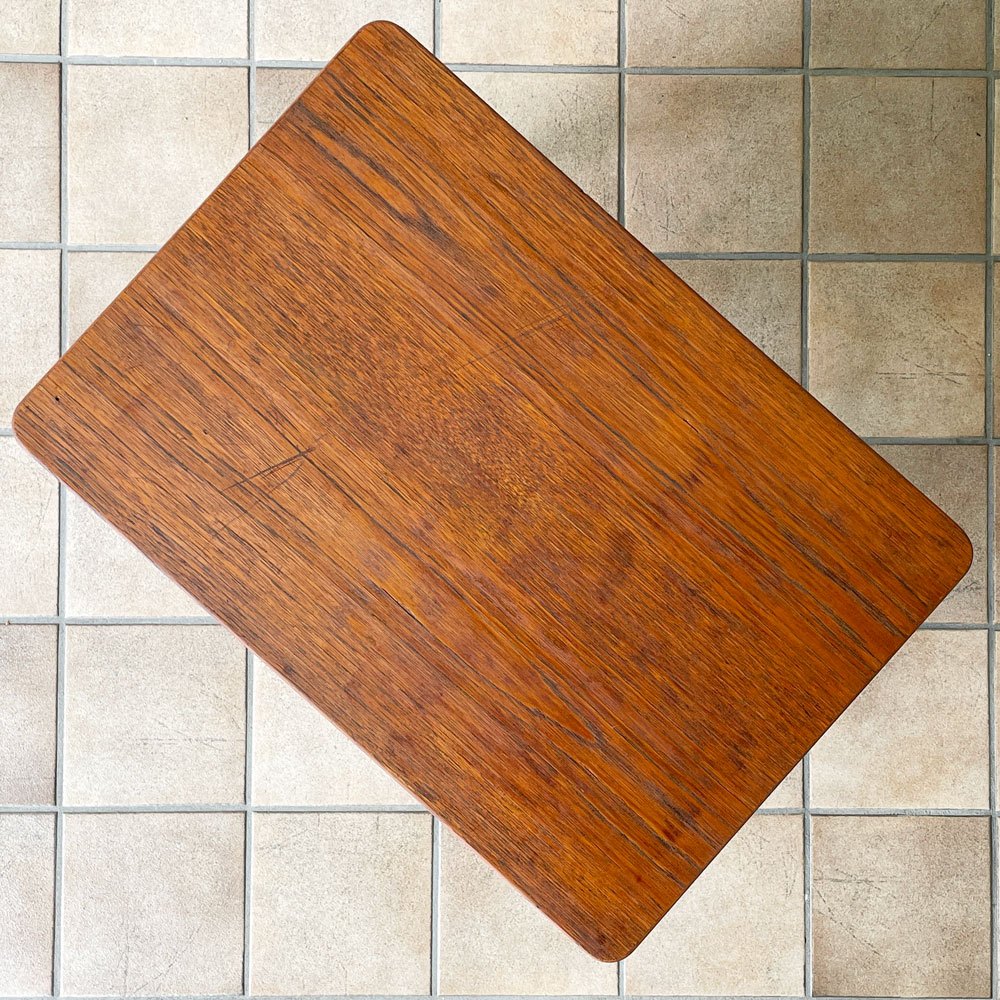 竹中家具 takenaka FURNITURE チーク材 サイドテーブル マガジンラック付 ジャパニーズモダン ミッドセンチュリー 横浜元町 ◇