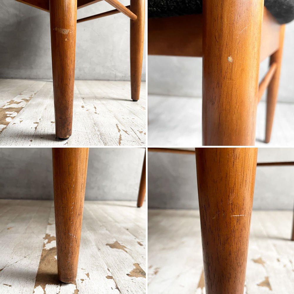 アクメファニチャー ACME Furniture トラッセル アームチェア TRESTLES ARM CHAIR ダイニングチェア ウォールナット ファブリックシート USビンテージスタイル 現状品 ♪