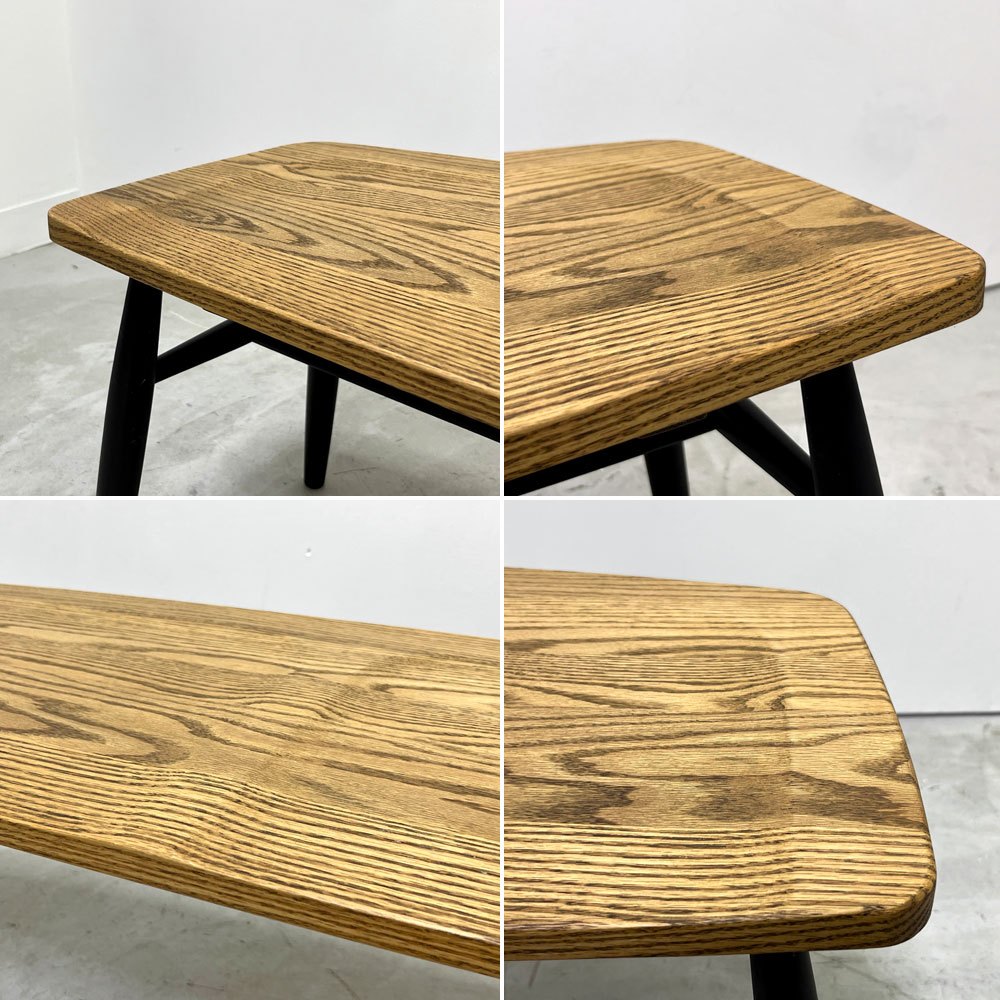 モモナチュラル MOMO Natural ベンチ SB BENCH オーク無垢材 ミディアムオイル塗装 2人掛け W110cm 板座 座繰り ●