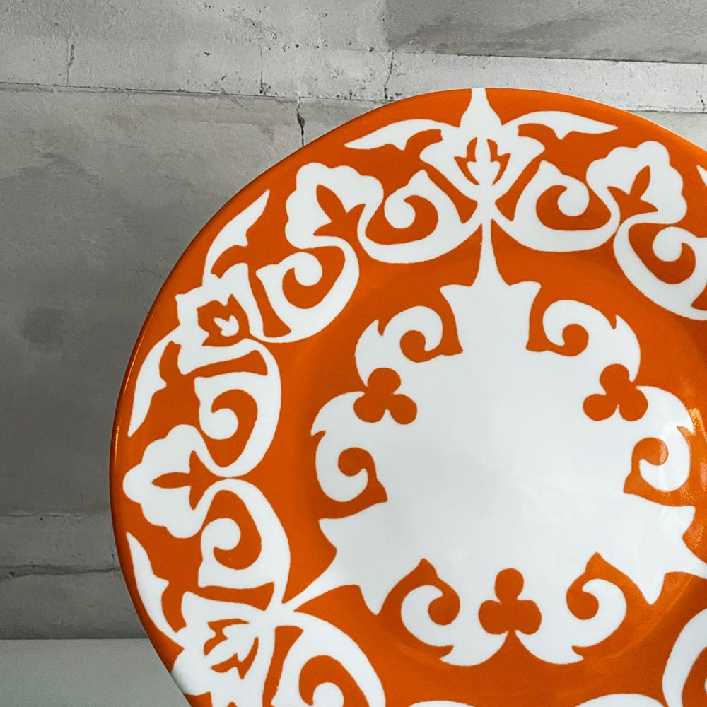 ツェツェアソシエ Tse＆Tse associees お腹ペコペコのお皿たち les affamés 大皿プレート オレンジ ウズベキスタン模様 フランス パリ 廃番 ♪