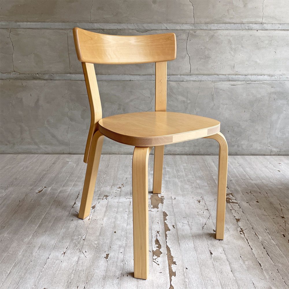 アルテック artek チェア69 Chair69 ダイニングチェア ナチュラルラッカー アルヴァ・アアルト Alva Aalto フィンランド 北欧家具 ♪