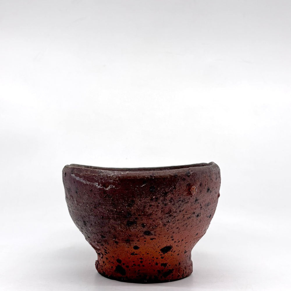 森岡成好 南蛮焼締 碗 鉢 ボウル15.5cm 陶芸家 現代作家 A  ●