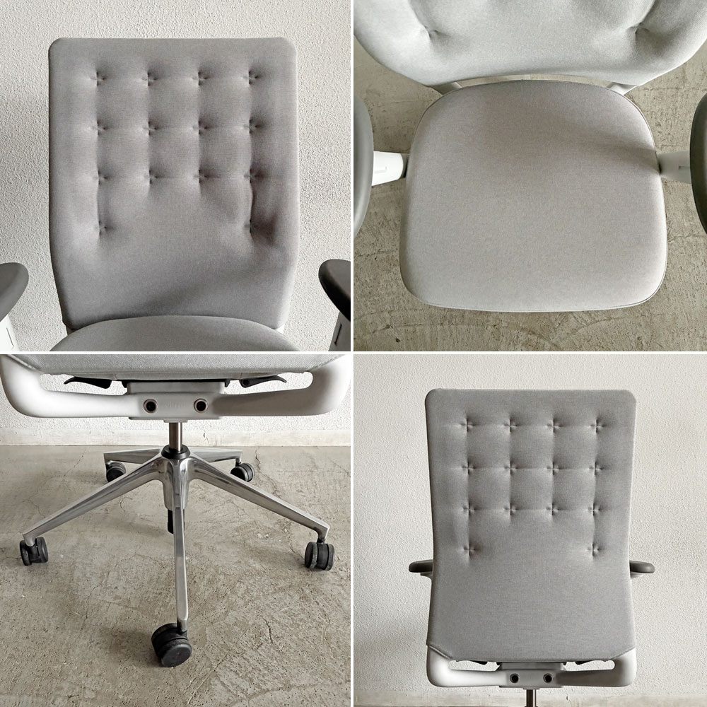 ヴィトラ vitra IDトリム ID Trim オフィスチェア デスクチェア ファブリックシート ライトグレー系 ハイバック 2Dアームレスト アントニオ・チッテリオ 参考定価￥209,000- 〓