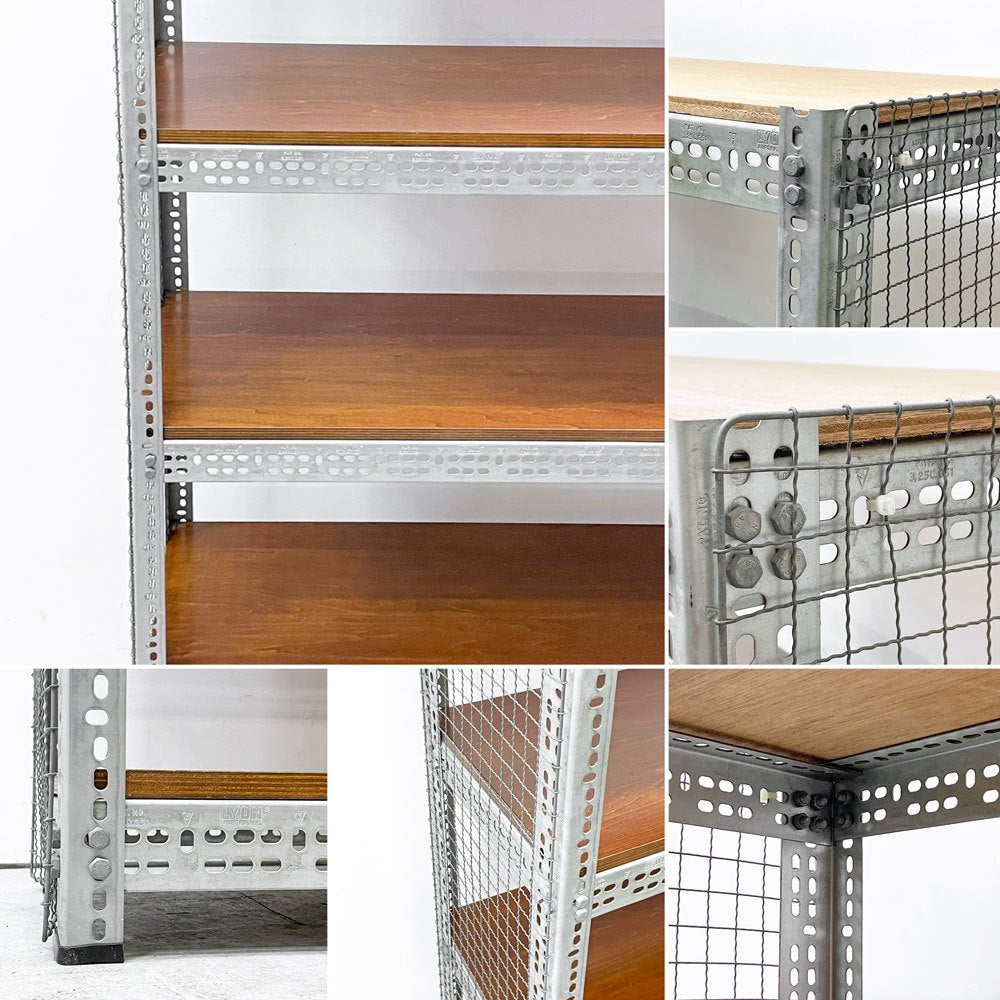 リオン LYON アングルシェルフ SLOTTED ANGLE SHELF 5段 オープンシェルフ W124.5 x D40.5 x H175.5cm P.F.S取扱 スチールメッシュ インダストリアル 工業系 ●
