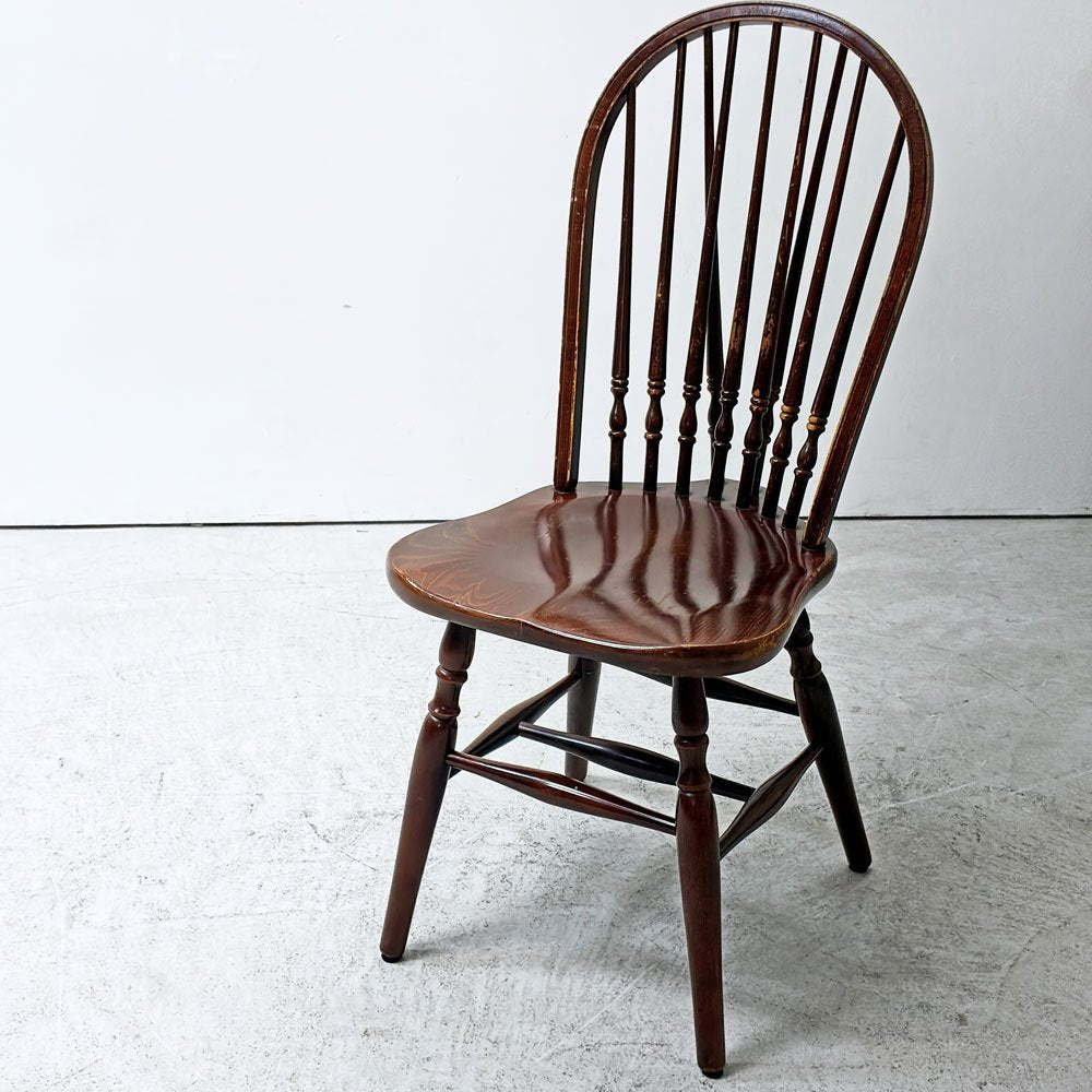秋田木工 AKIMOKU ビンテージ vintage プレースバッグ ウィンザーチェア ダイニングチェア スポーク クラシカル 英国スタイル A ●