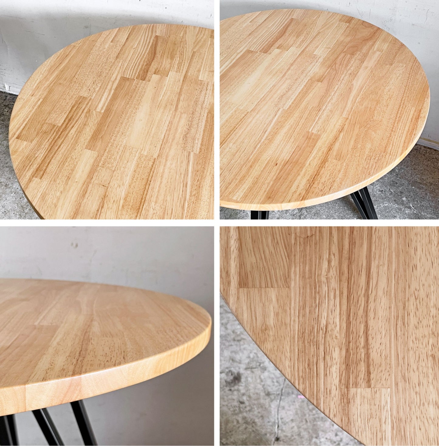 かなでもの KANADEMONO ザ・カフェテーブル THE CAFE TABLE ラバーウッド ラウンド Φ90cm スチール ナチュラル × ブラック ■
