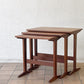 デンマークビンテージ Danish Vintage チーク材 ネストテーブル 3連 入れ子式 北欧家具 ◇