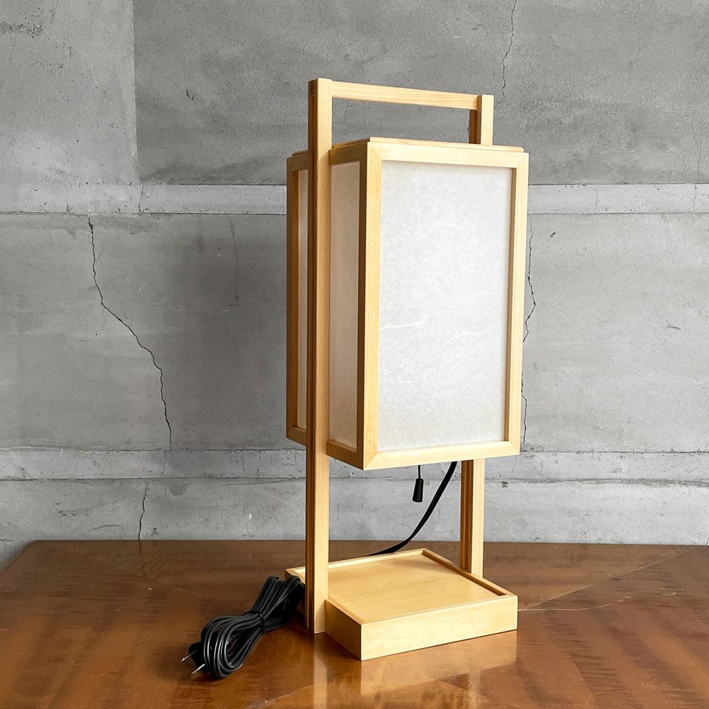らんぱだ Lampada スタンドライト 行灯 A520 仁 jin 国産檜材 雲竜 ジャパンディスタイル 保管品 箱付き♪