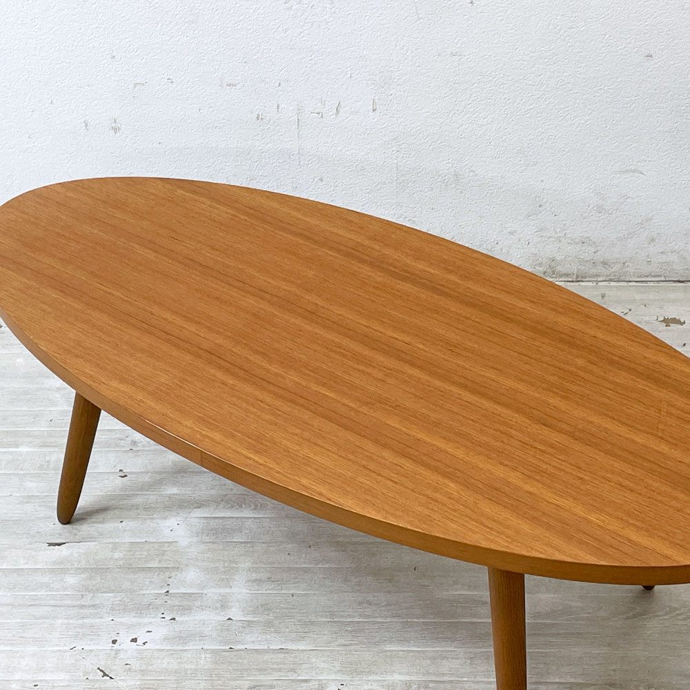 ウニコ unico ループ LOOP リビングテーブル ローテーブル コーヒーテーブル チーク材 w118cm 廃番 ●