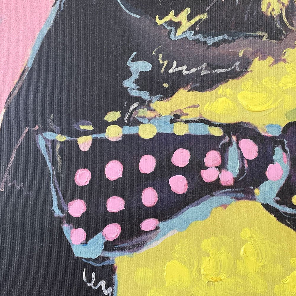 カレ KARE Picture Touched Monsieur Toto 102x72cm アクリル絵の具 フレンチブルドッグ 犬 キャンバス画 壁掛けインテリア 額装品 ドイツ ◎