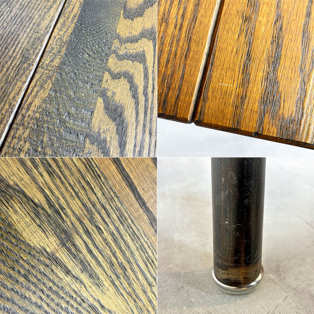 ジャーナルスタンダードファニチャー journal standard furniture サンク SENS ダイニングテーブル オーク無垢材 W120cm 美品 インダストリアル 廃盤 定価￥61.600- ★