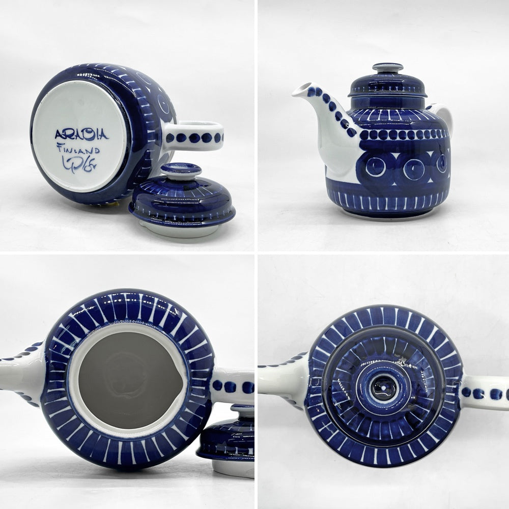 アラビア ARABIA バレンシア Valencia ティーポット 蓋付き 約φ23cm ウラ・プロコッペ Ulla Procope フィンランド 北欧食器 ビンテージ ●