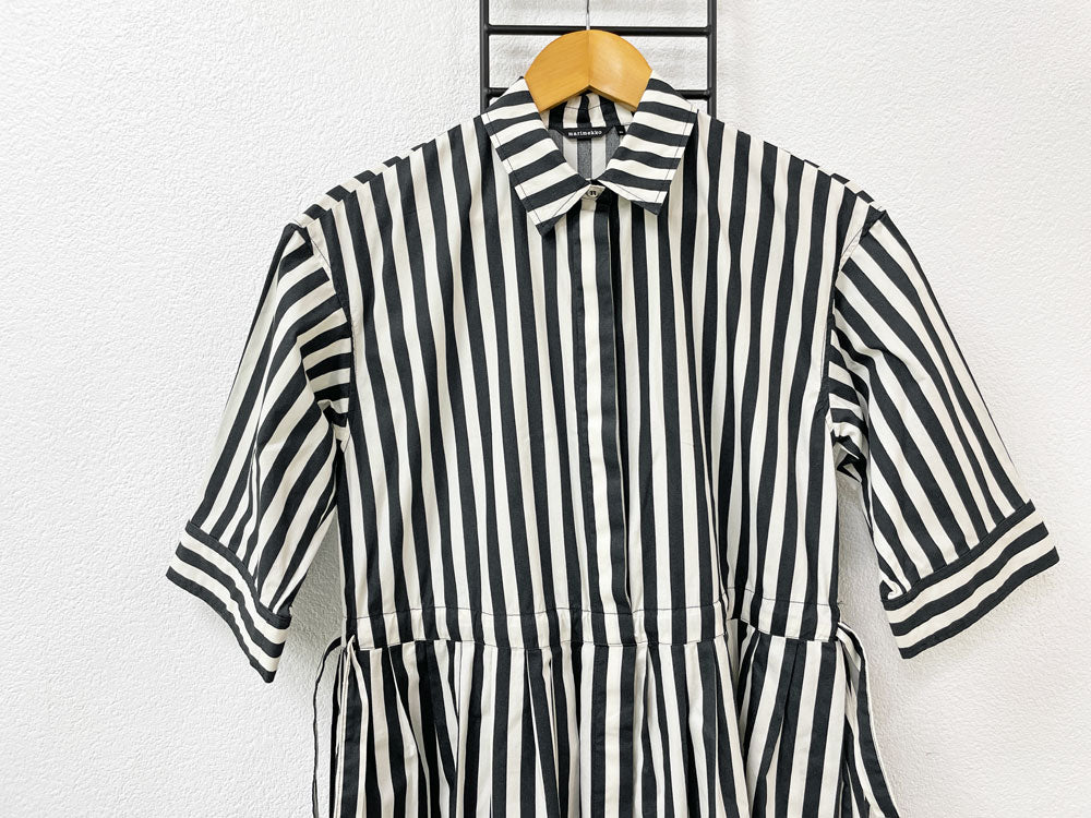 マリメッコ marimekko タサライタ ストライプ シャツワンピース Tasaraita Striped Shirt Dress 34サイズ Annika Rimala フィンランド 美品 ●