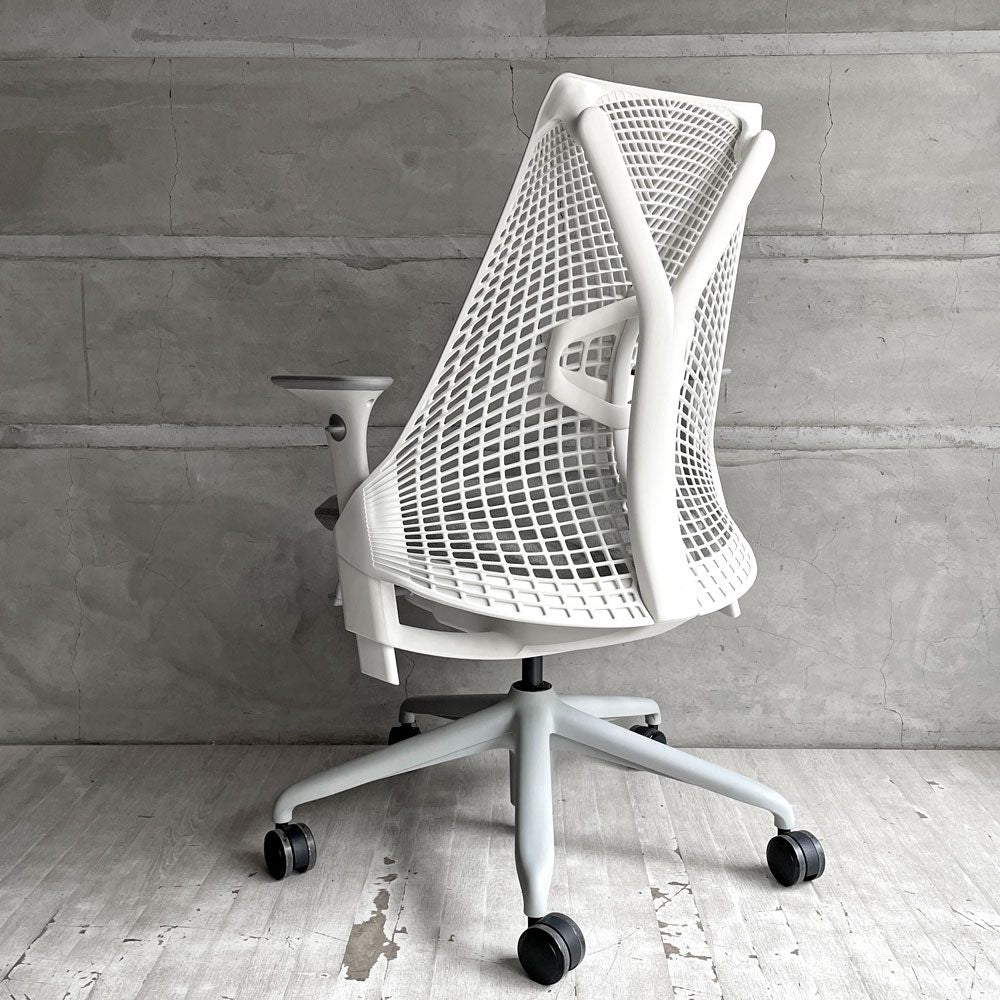 ハーマンミラー HermanMiller セイルチェア SAYL Chair デスクチェア フルアジャスタブルアーム ランバーサポート付 ホワイト イヴ・ベアール 2024年製 モダンデザイン ♪