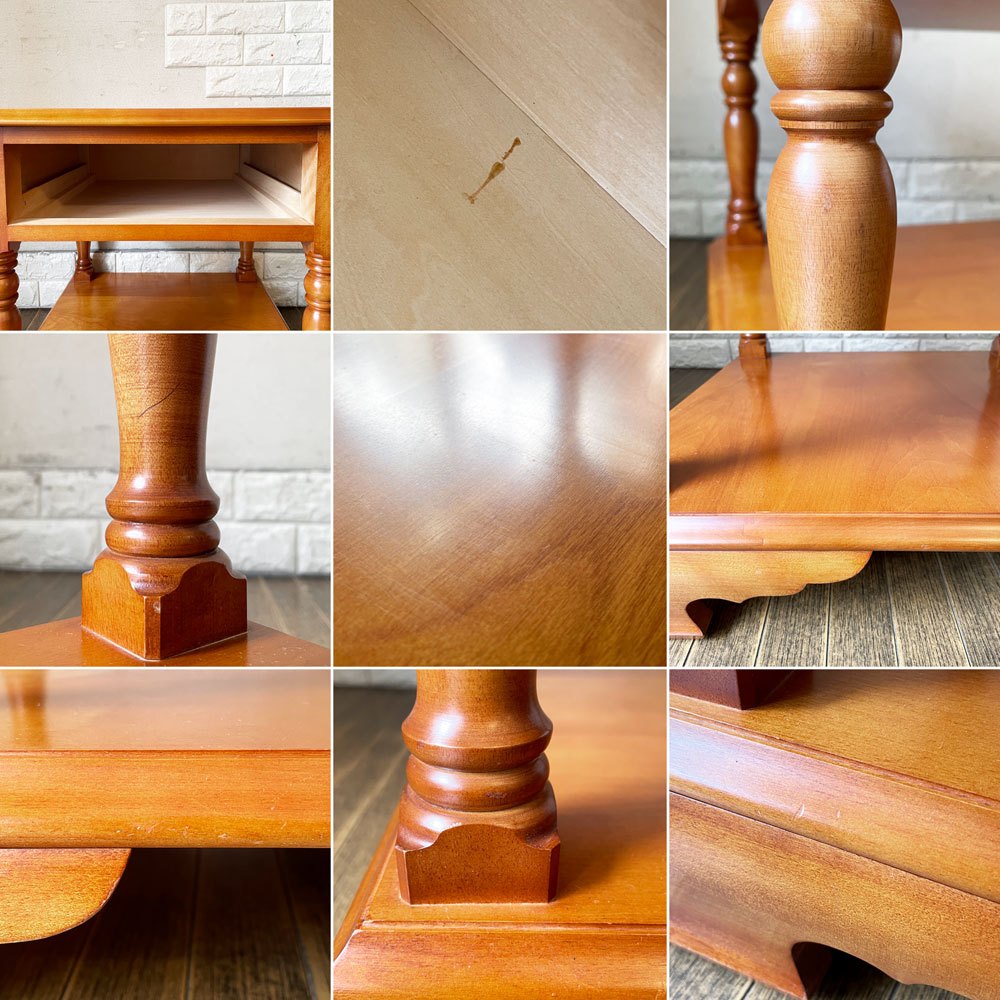 横浜ダニエル DANIEL クーガー Cougar サイドテーブル A-311 ナイトテーブル 樺桜材 W50cm アーリーアメリカン 参考価格19万円 ◎