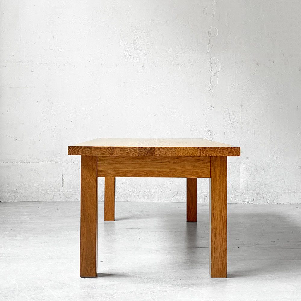 無印良品 MUJI 木製ローテーブル オーク無垢材 ナチュラル 抽斗2杯 W90cm シンプルデザイン 廃盤 ★