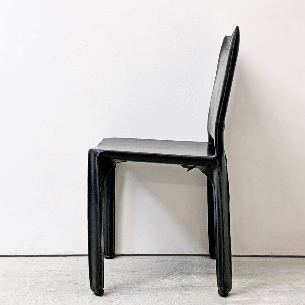 カッシーナ Cassina キャブチェア 412 CAB CHAIR アームレス 最高級本革 マリオ・ベリーニ MoMA 永久展示品 イタリアンモダン ●