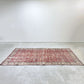 ビンテージ vintage トルコ製 手織り キリムラグ ランナー カーペット 絨毯 270x158cm レッド系 ボヘミアン柄 ●