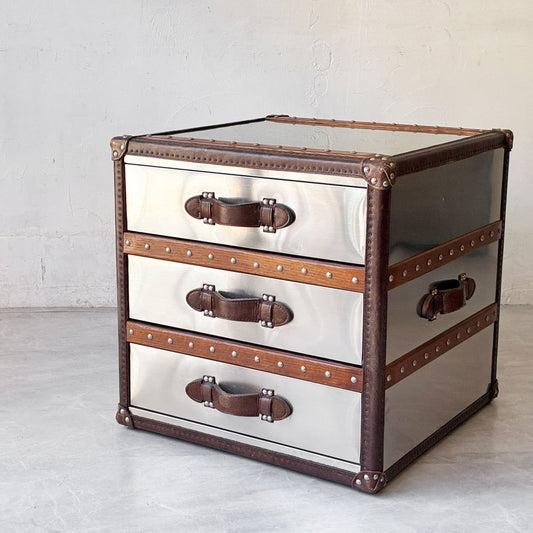 ハロ HALO ストニーハースト STONYHURST ラージランプテーブル LARGE LAMP TABLE サイドテーブル ブラッシュドスチール 英国家具 廃番 定価￥184,800- ★