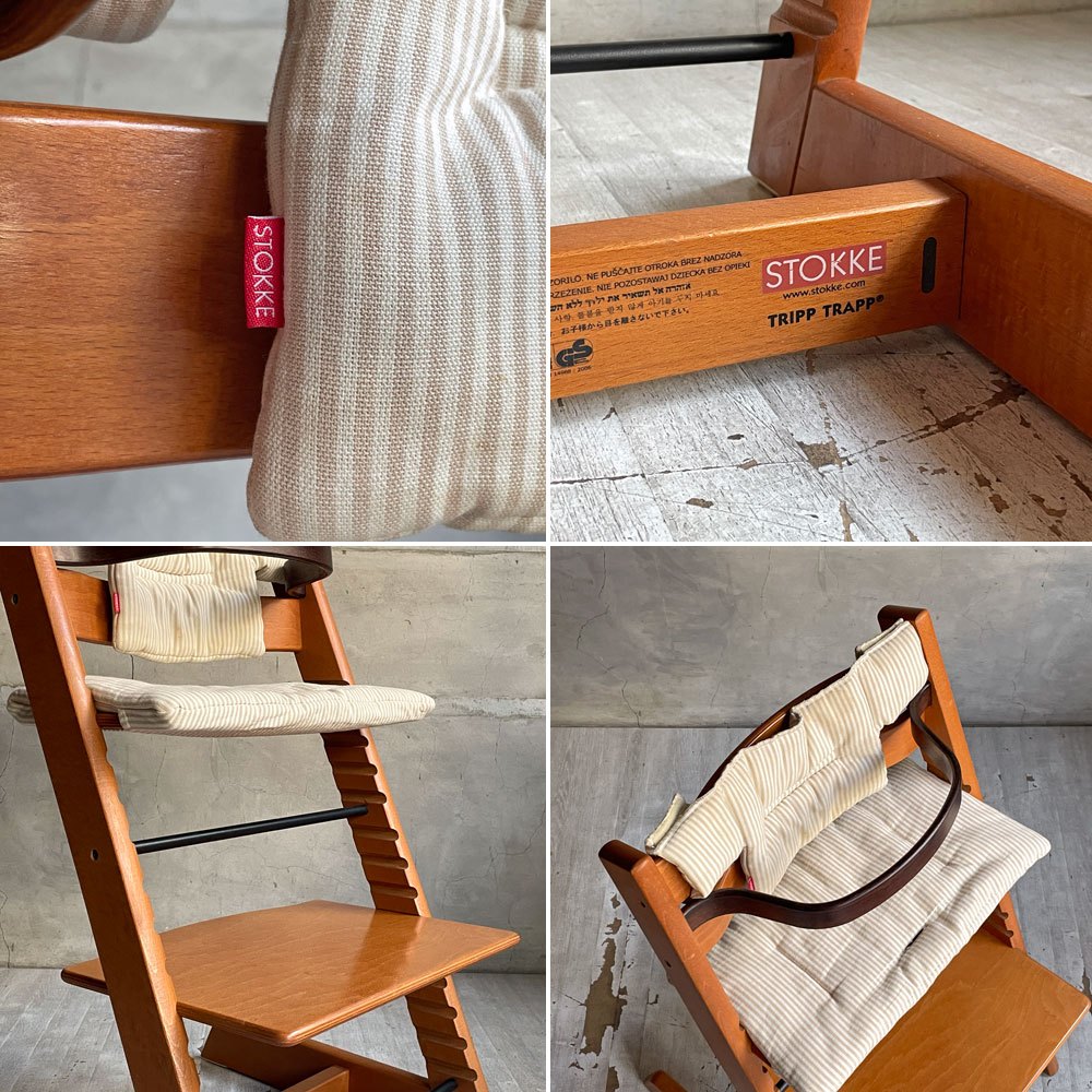 ストッケ STOKKE トリップトラップ TRIPP TRAPP ベビーチェア キッズチェア S/N3～ ガード クッション付き 北欧 ノルウェー ♪