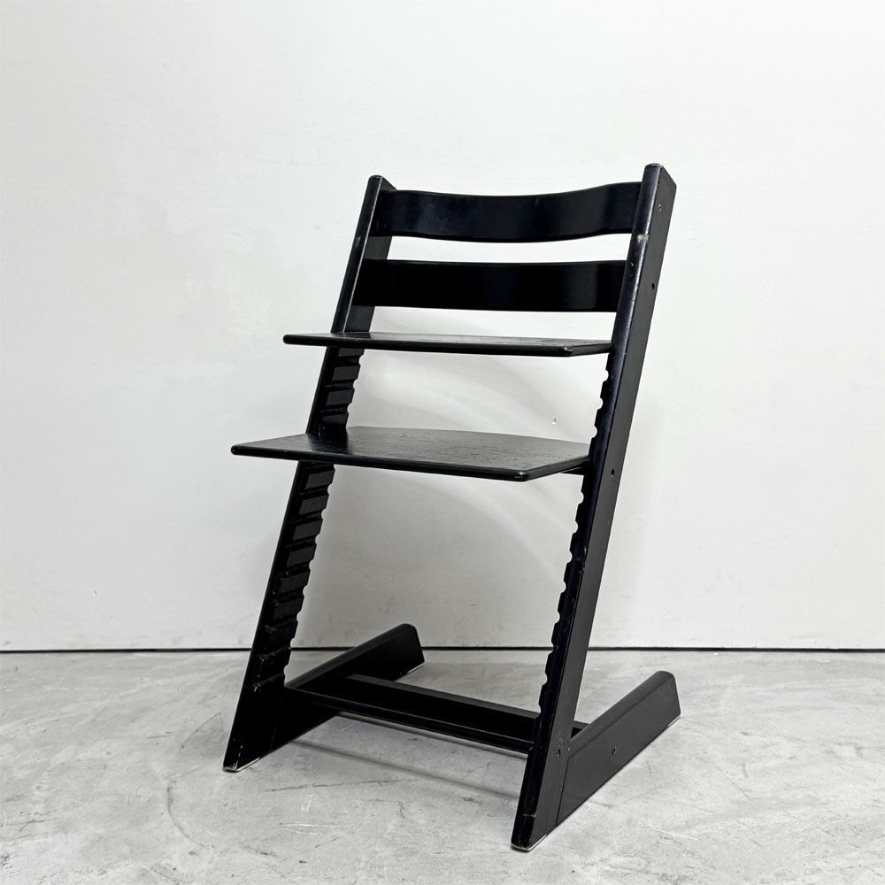 ストッケ STOKKE トリップトラップ TRIPP TRAPP ベビーチェア キッズチェア S/N無し ブラック ノルウェー 北欧家具●