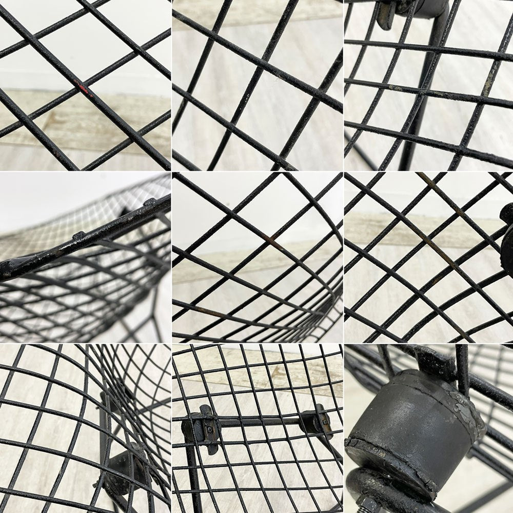 ノル Knoll ビンテージ ダイヤモンドチェア Diamond Chair ラージ ハリー ベルトイア Harry Bertoia ブラック ミッドセンチュリー 名作 ●