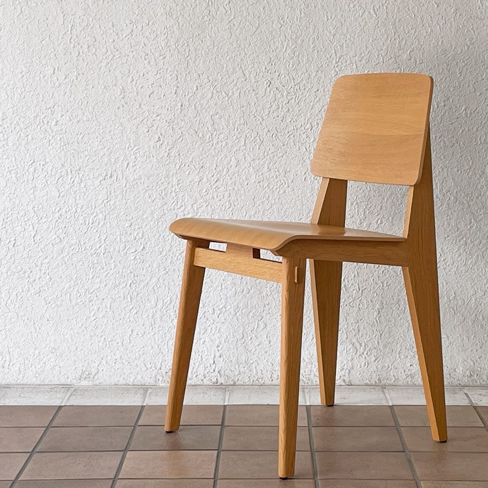 ヴィトラ vitra シェーズトゥボワ Chaise Tout Bois ダイニングチェア ナチュラルオーク 座面高46cm ジャン・プルーヴェ Jean Prouve 定価129,800円 ◇